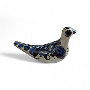 Blue Ceramic Bird Figurine
